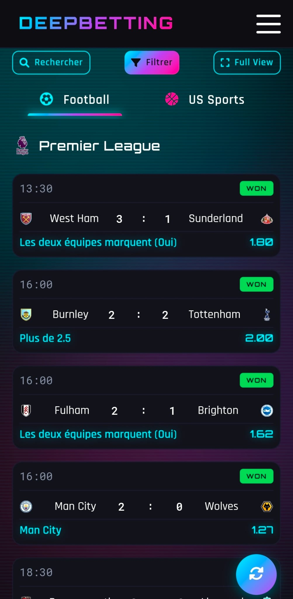 Application DeepBetting