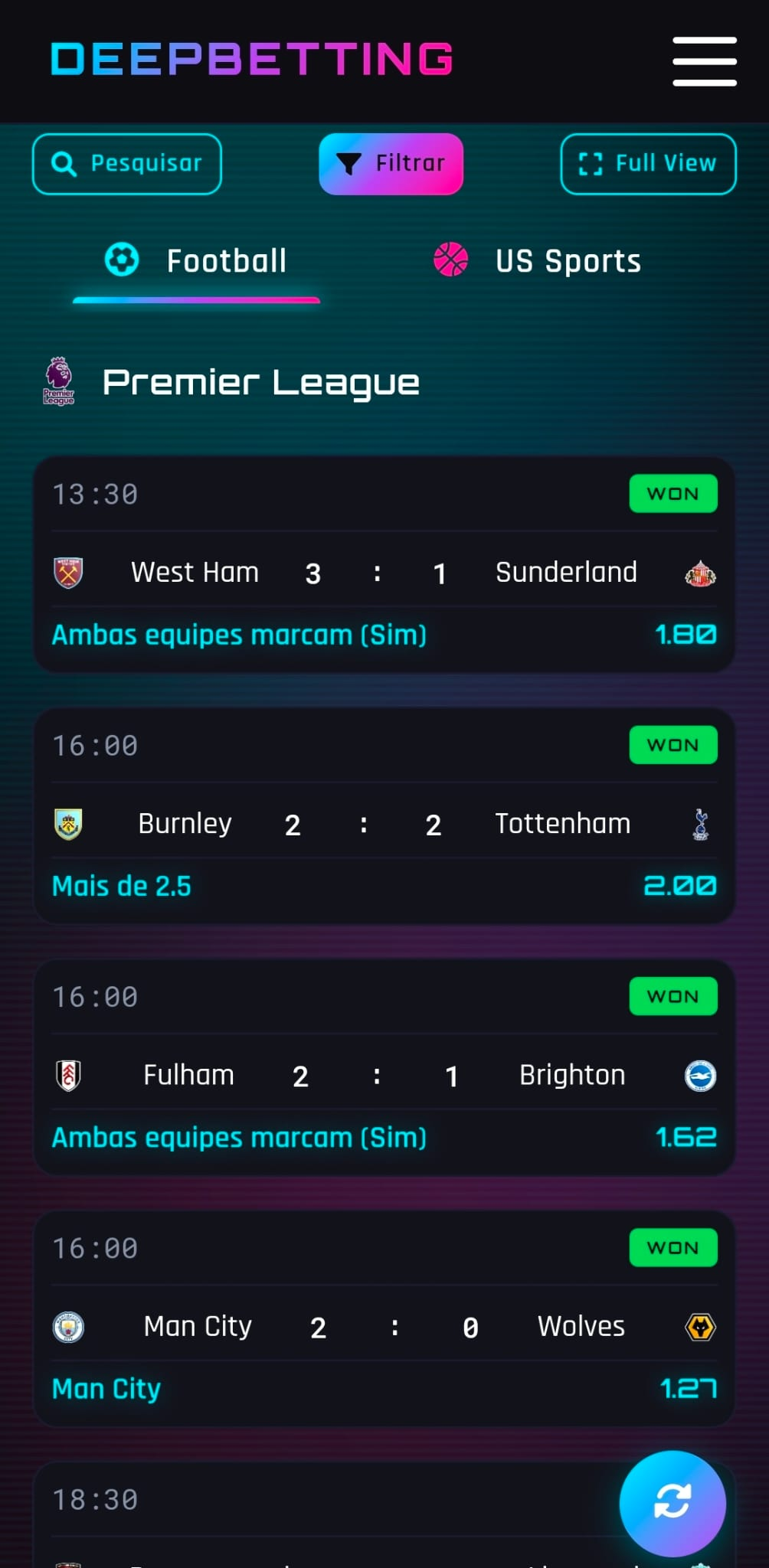 Aplicativo DeepBetting